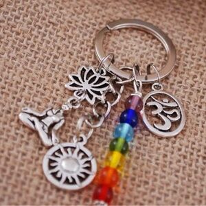 Namaste Multicolor Bead Keychain